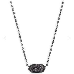 Kendra Scott Elisa Necklace in Gunmetal & Drusy